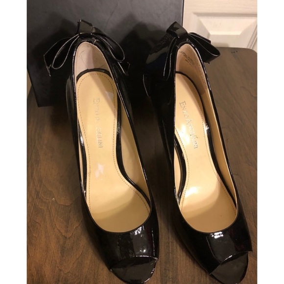 Enzo Angiolini Black Patent Peep Toe Pumps - Picture 2 of 3